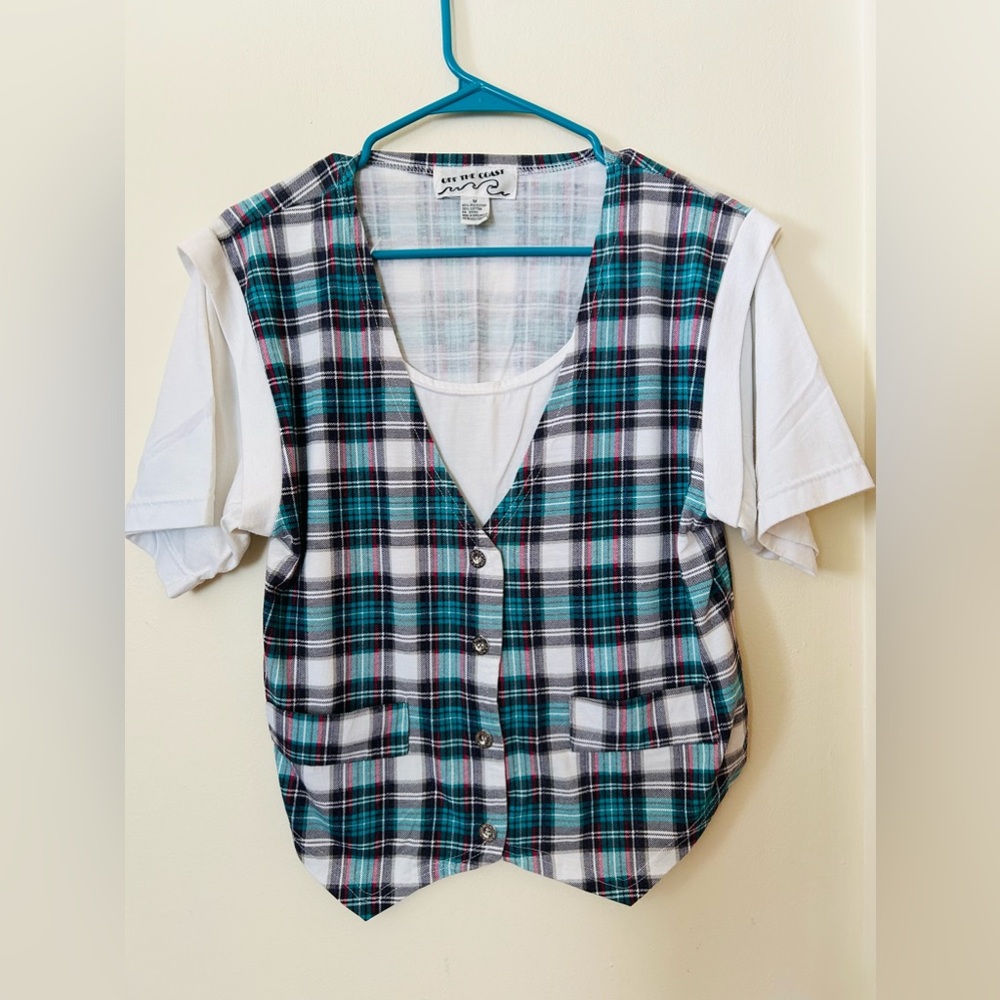 787- Off The Coast Vintage Flannel Vest Shirt